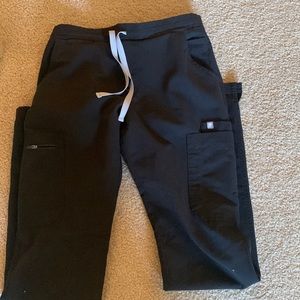 XS tall yolo black skinny figs scrubs bottoms